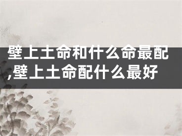 壁上土命和什么命最配,壁上土命配什么最好