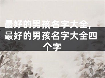 最好的男孩名字大全,最好的男孩名字大全四个字