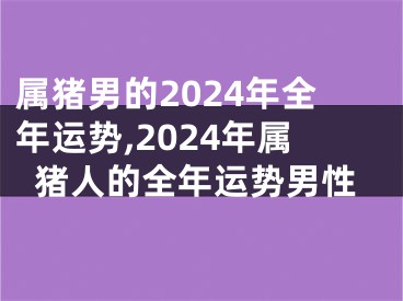 属猪男的2024年全年运势,2024年属猪人的全年运势男性
