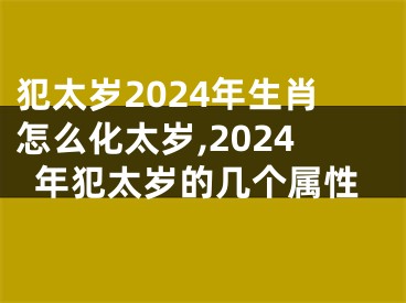 犯太岁2024年生肖怎么化太岁,2024年犯太岁的几个属性