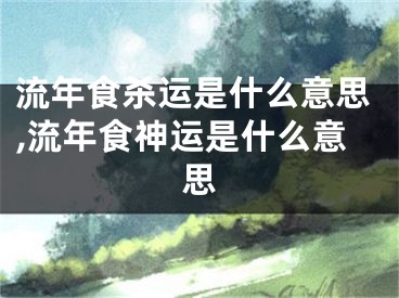 流年食杀运是什么意思,流年食神运是什么意思
