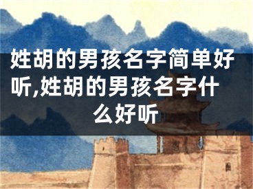 姓胡的男孩名字简单好听,姓胡的男孩名字什么好听