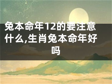 兔本命年12的要注意什么,生肖兔本命年好吗