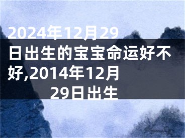 2024年12月29日出生的宝宝命运好不好,2014年12月29日出生