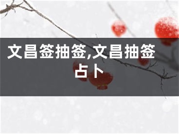 文昌签抽签,文昌抽签占卜