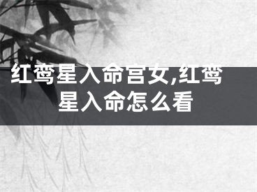 红鸾星入命宫女,红鸾星入命怎么看