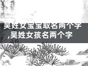 吴姓女宝宝取名两个字,吴姓女孩名两个字