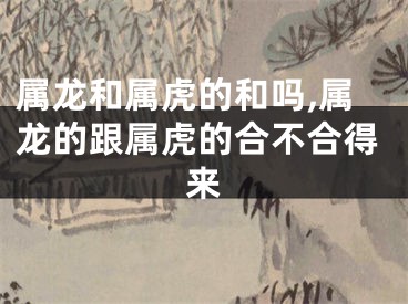 属龙和属虎的和吗,属龙的跟属虎的合不合得来