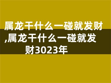 属龙干什么一碰就发财,属龙干什么一碰就发财3023年