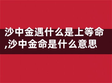 沙中金遇什么是上等命,沙中金命是什么意思