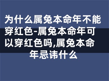 为什么属兔本命年不能穿红色-属兔本命年可以穿红色吗,属兔本命年忌讳什么