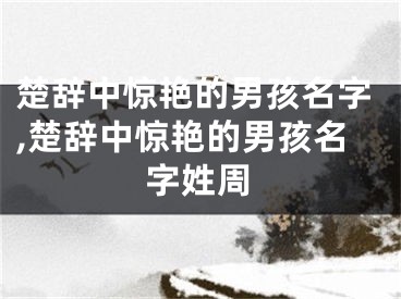 楚辞中惊艳的男孩名字,楚辞中惊艳的男孩名字姓周