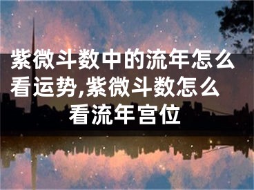 紫微斗数中的流年怎么看运势,紫微斗数怎么看流年宫位