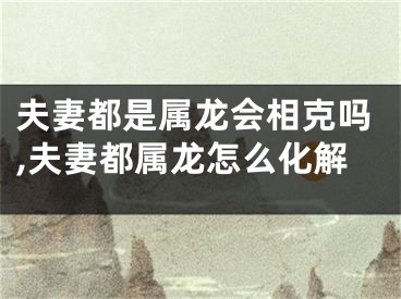 夫妻都是属龙会相克吗,夫妻都属龙怎么化解