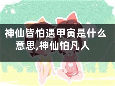 神仙皆怕遇甲寅是什么意思,神仙怕凡人