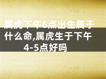 属虎下午6点出生属于什么命,属虎生于下午4-5点好吗