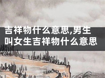 吉祥物什么意思,男生叫女生吉祥物什么意思