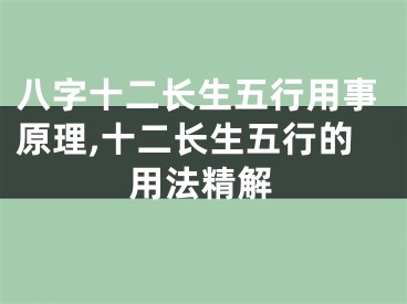 八字十二长生五行用事原理,十二长生五行的用法精解