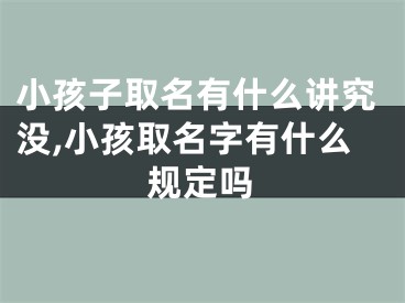 小孩子取名有什么讲究没,小孩取名字有什么规定吗