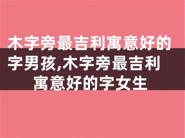 木字旁最吉利寓意好的字男孩,木字旁最吉利寓意好的字女生