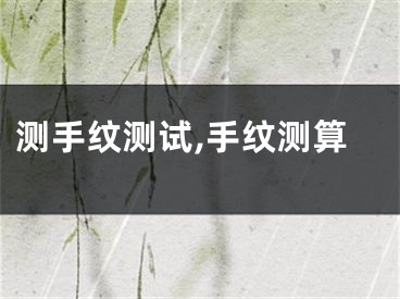 测手纹测试,手纹测算