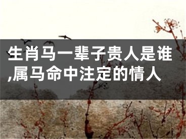 生肖马一辈子贵人是谁,属马命中注定的情人