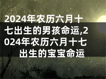 2024年农历六月十七出生的男孩命运,2024年农历六月十七出生的宝宝命运