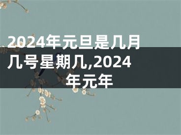 2024年元旦是几月几号星期几,2024年元年