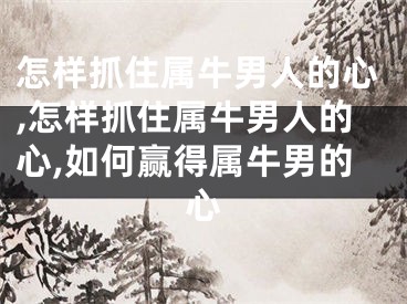 怎样抓住属牛男人的心,怎样抓住属牛男人的心,如何赢得属牛男的心