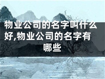 物业公司的名字叫什么好,物业公司的名字有哪些
