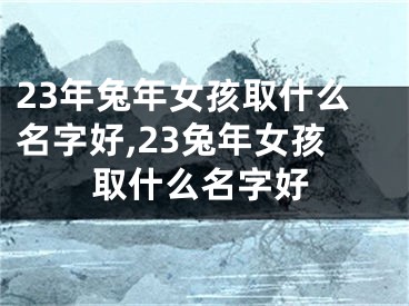 23年兔年女孩取什么名字好,23兔年女孩取什么名字好