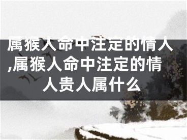 属猴人命中注定的情人,属猴人命中注定的情人贵人属什么
