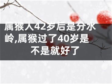 属猴人42岁后是分水岭,属猴过了40岁是不是就好了