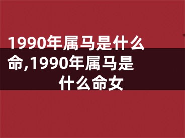 1990年属马是什么命,1990年属马是什么命女
