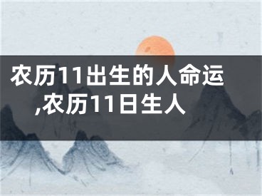 农历11出生的人命运,农历11日生人