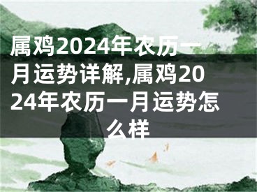 属鸡2024年农历一月运势详解,属鸡2024年农历一月运势怎么样