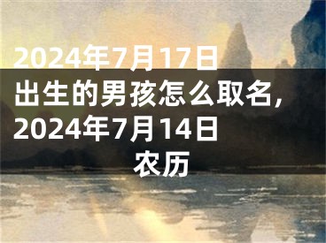 2024年7月17日出生的男孩怎么取名,2024年7月14日农历