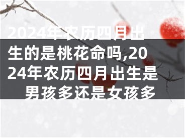 2024年农历四月出生的是桃花命吗,2024年农历四月出生是男孩多还是女孩多