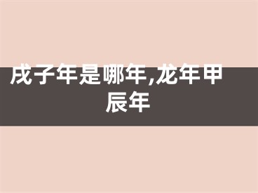 戌子年是哪年,龙年甲辰年