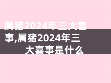 属猪2024年三大喜事,属猪2024年三大喜事是什么