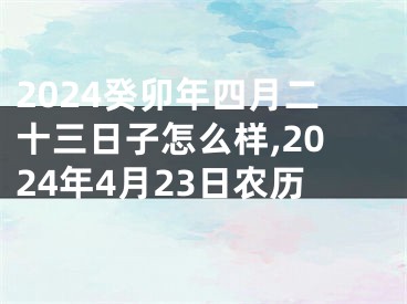 2024癸卯年四月二十三日子怎么样,2024年4月23日农历