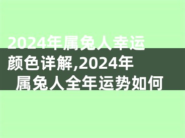 2024年属兔人幸运颜色详解,2024年属兔人全年运势如何