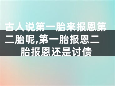 古人说第一胎来报恩第二胎呢,第一胎报恩二胎报恩还是讨债