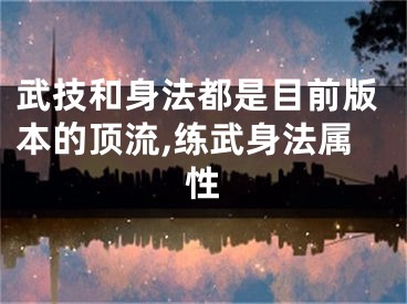 武技和身法都是目前版本的顶流,练武身法属性
