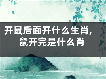 开鼠后面开什么生肖,鼠开完是什么肖