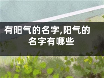 有阳气的名字,阳气的名字有哪些