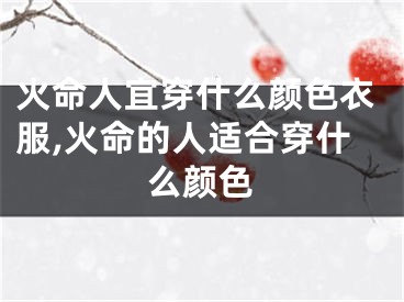 火命人宜穿什么颜色衣服,火命的人适合穿什么颜色