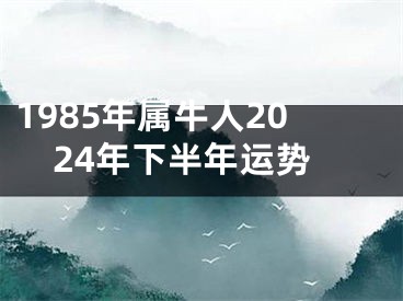 1985年属牛人2024年下半年运势