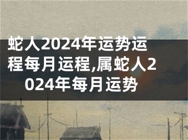 蛇人2024年运势运程每月运程,属蛇人2024年每月运势