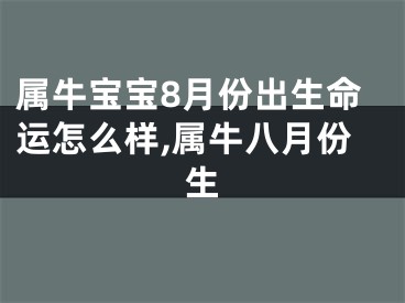 属牛宝宝8月份出生命运怎么样,属牛八月份生